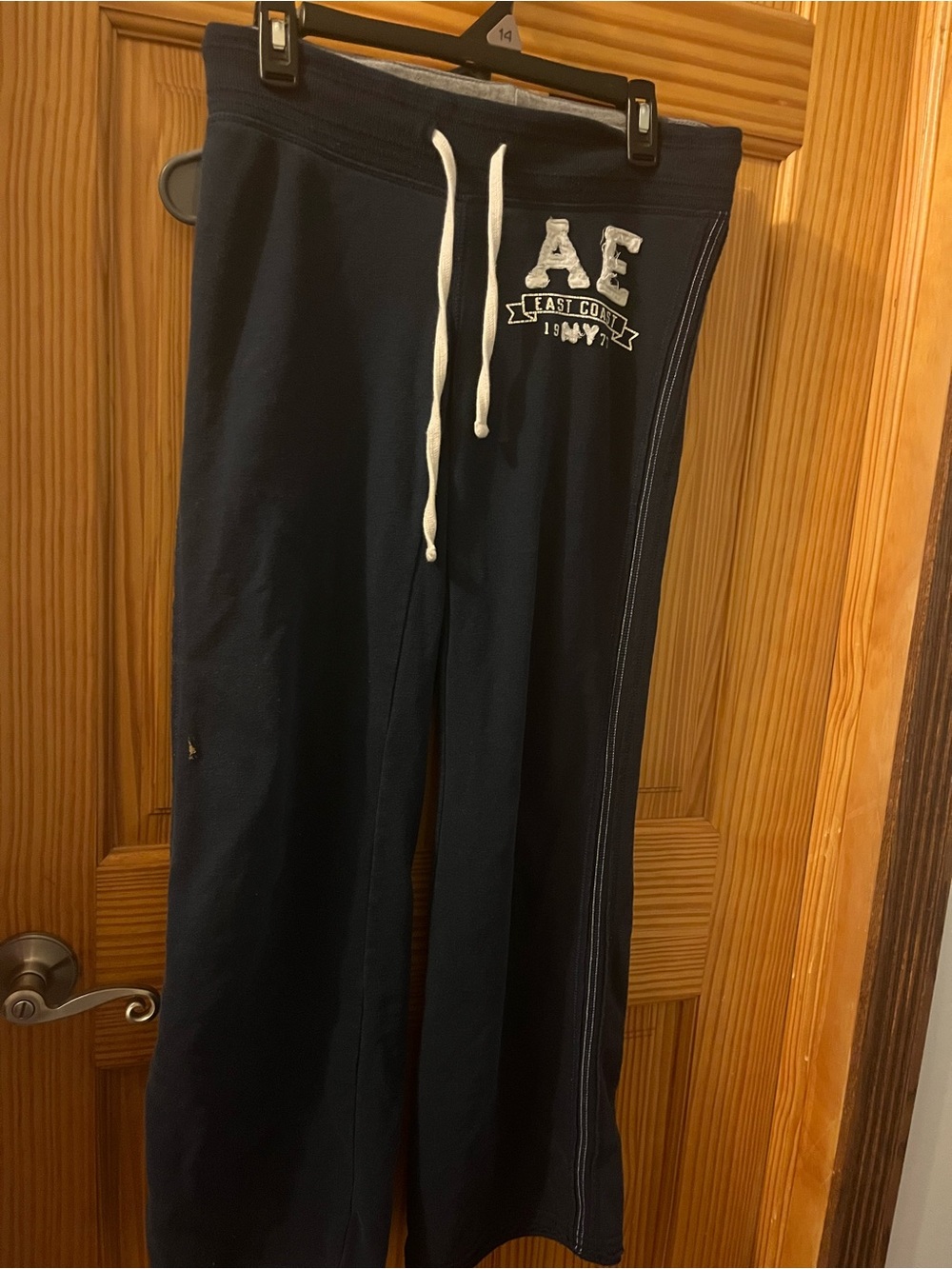 American Eagle Outfitters Navy Sweatpants with White Logo
